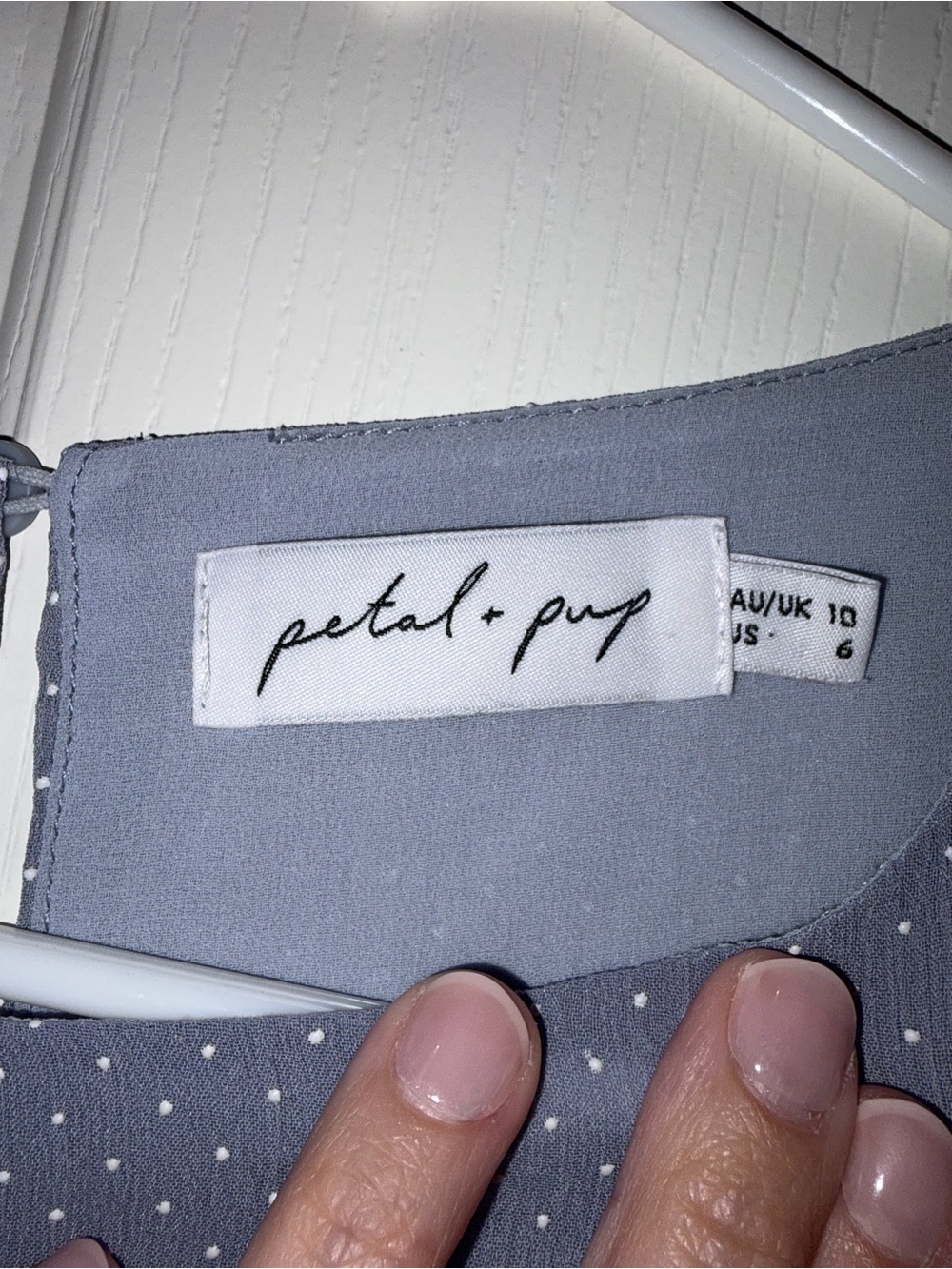 Petal & Pup Lavender Polka Dot Smocked-Waist Blouse - Picture 3 of 7